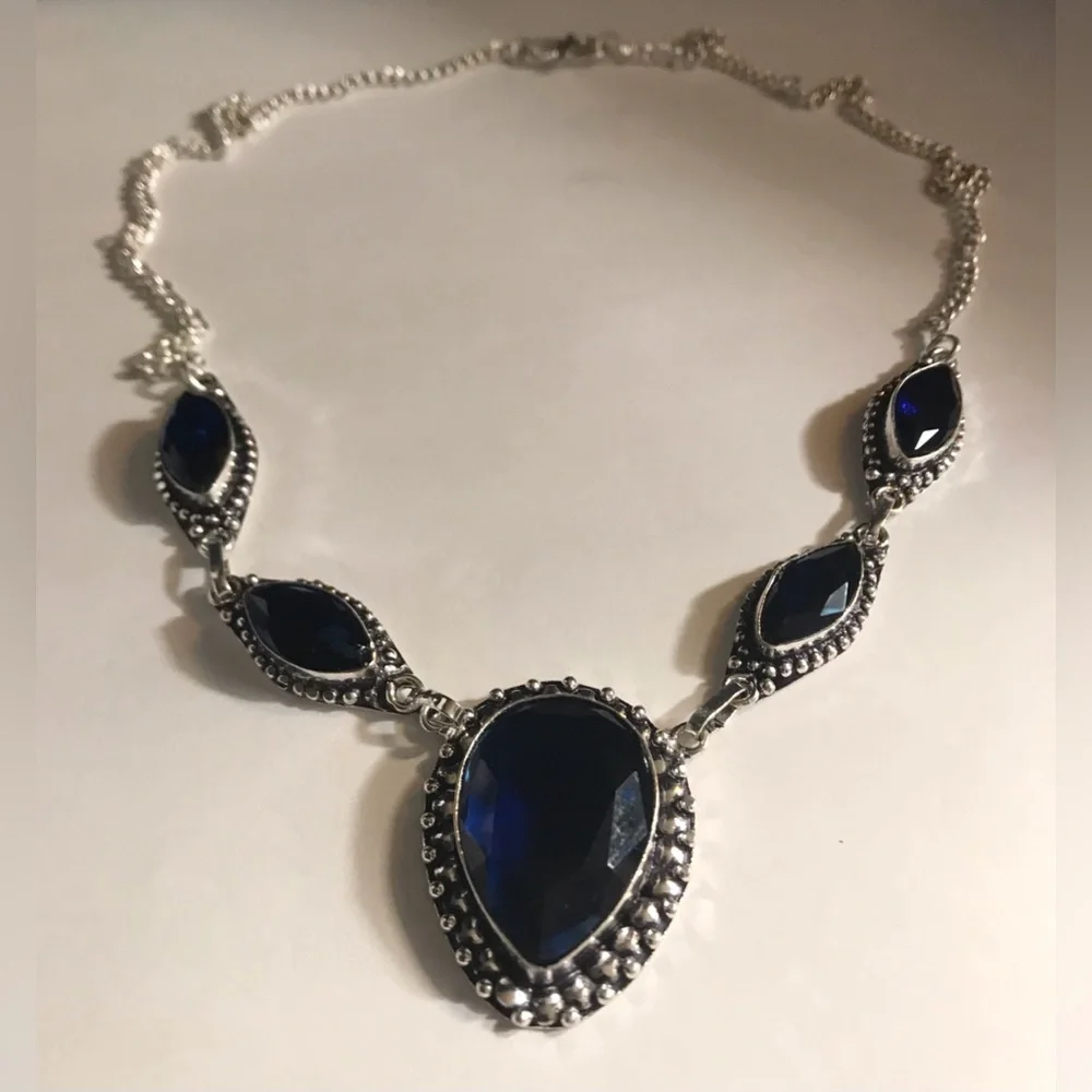 Tanzanite Stamped 925 Sterling Silver Necklace
